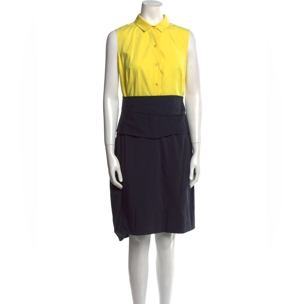 Akris Colorblock Pattern Knee-Length Dress